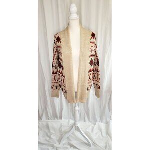Roxy Aztec Fall Cardigan Tribal Western Comfy Burnt Orange Womens Size Small